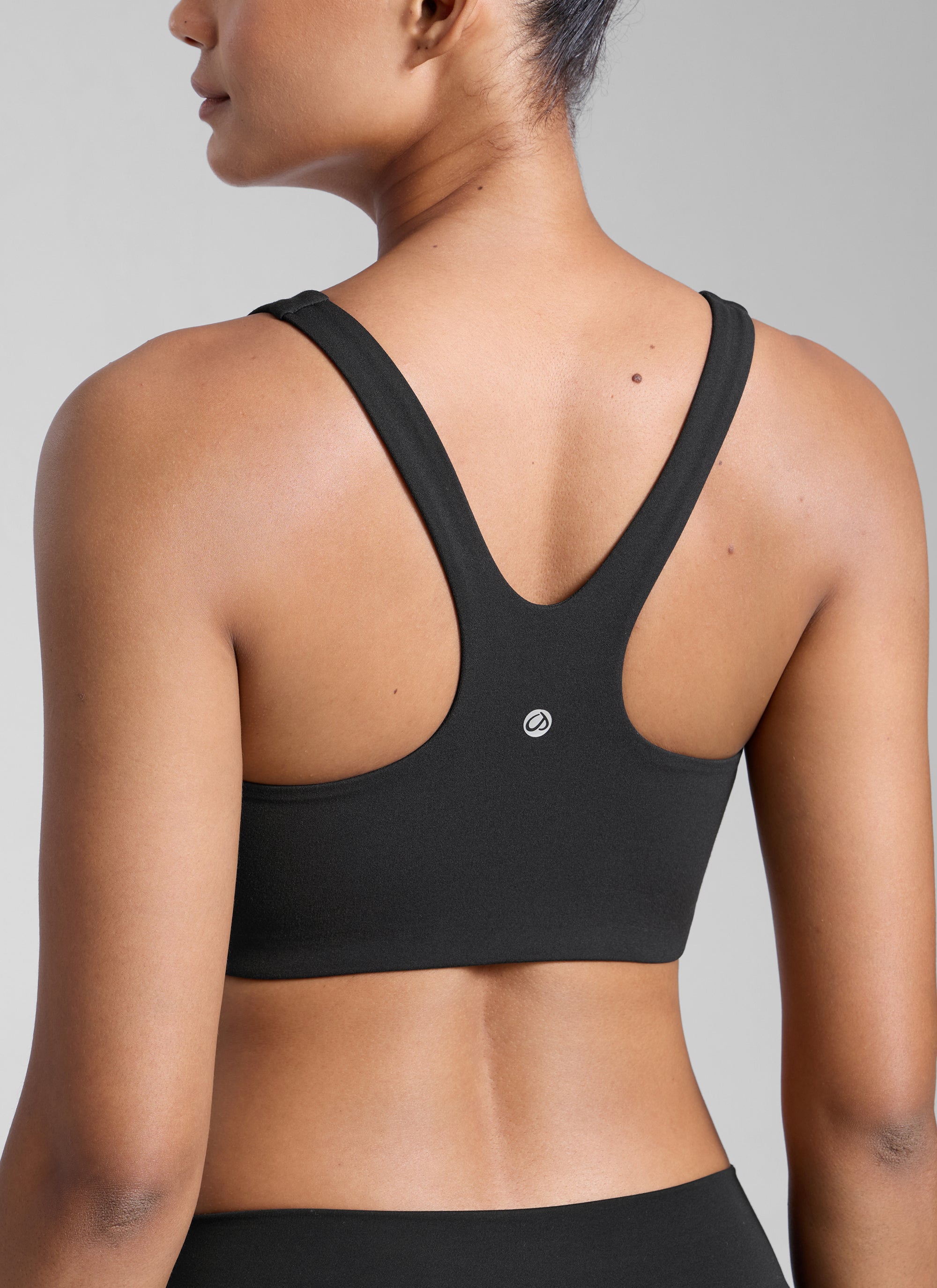 CRZ YOGA Pambabae Butterlift Dobleng Linya ng Square Neck Yoga Sports Bra na Itim