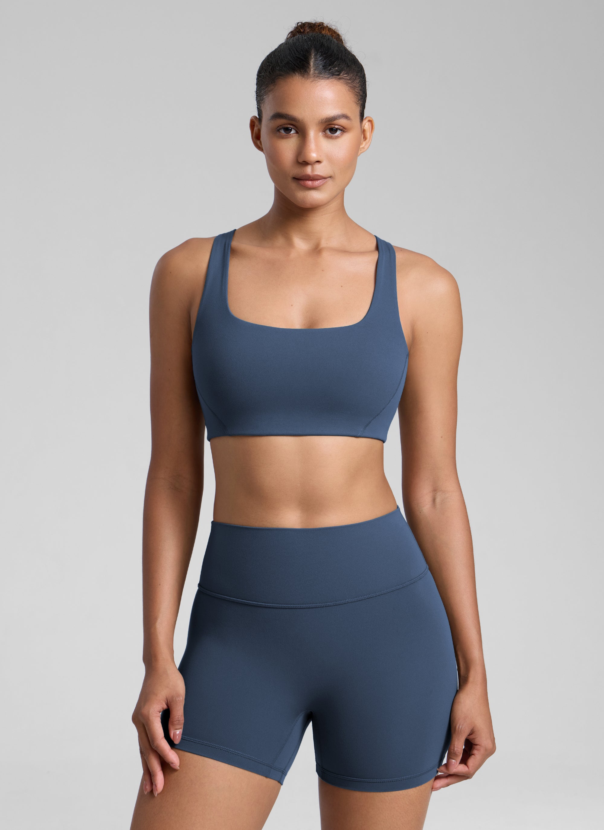 CRZ YOGA Pambabae Butterlift Dobleng Linya ng Square Neck Yoga Sports Bra Stelindigo