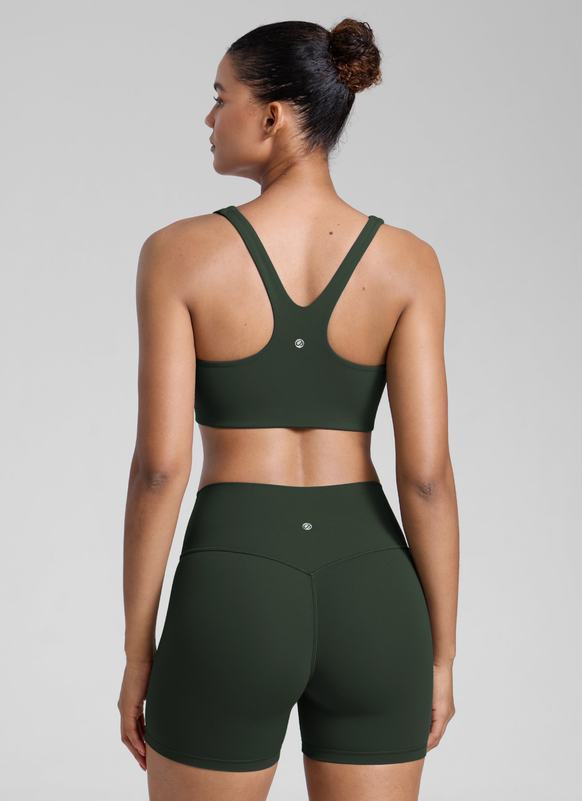 CRZ YOGA Pambabae Butterlift Dobleng Linya ng Square Neck Yoga Sports Bra Legend Green