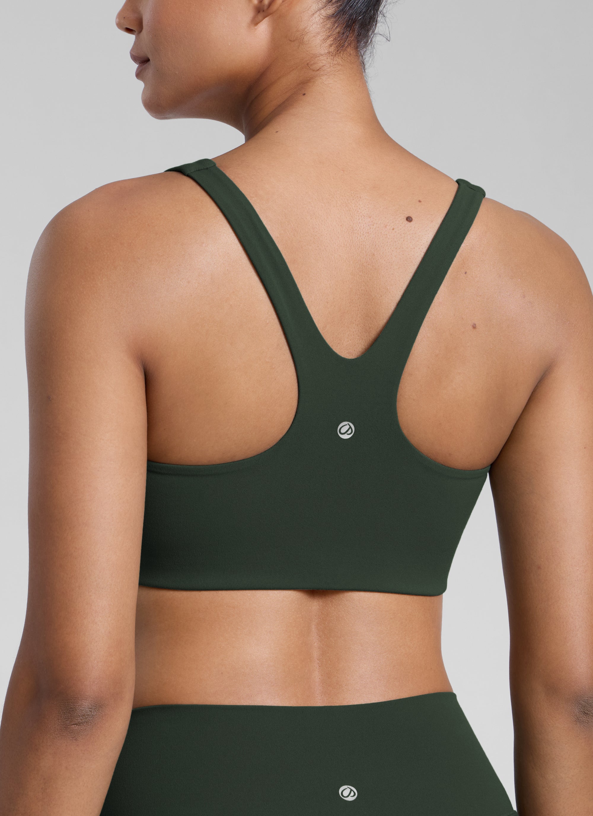 CRZ YOGA Pambabae Butterlift Dobleng Linya ng Square Neck Yoga Sports Bra Legend Green