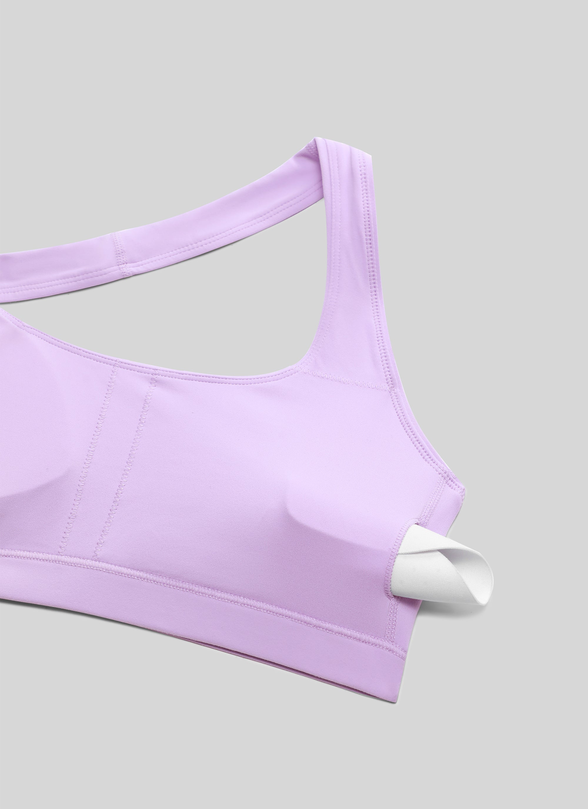 CRZ YOGA Pambabaeng Yoga Scoop Neck Padded Open Back Sports Bras Elfin Purple
