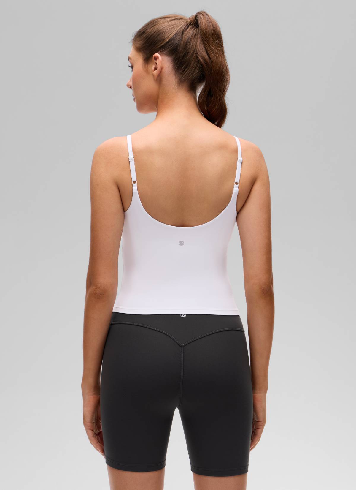 CRZ YOGA Pambabae Butterluxe Yoga U Back Waist Length Built-in Bra Tank White