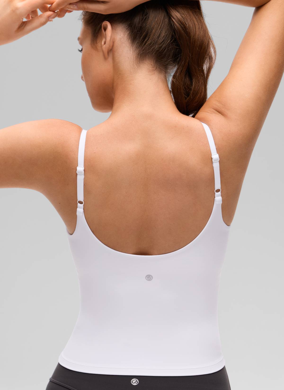 CRZ YOGA Pambabae Butterluxe Yoga U Back Waist Length Built-in Bra Tank White