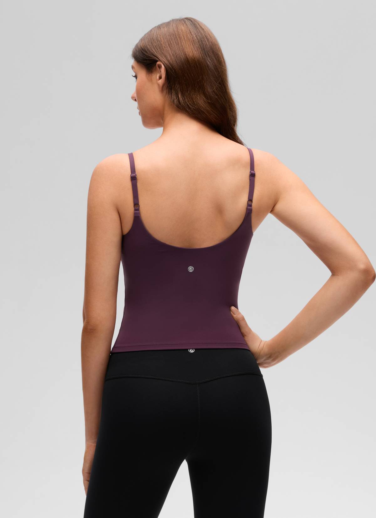 CRZ YOGA Pambabae Butterluxe Yoga U Likod na Baywang Haba Built-in na Bra Tank Deep Purple