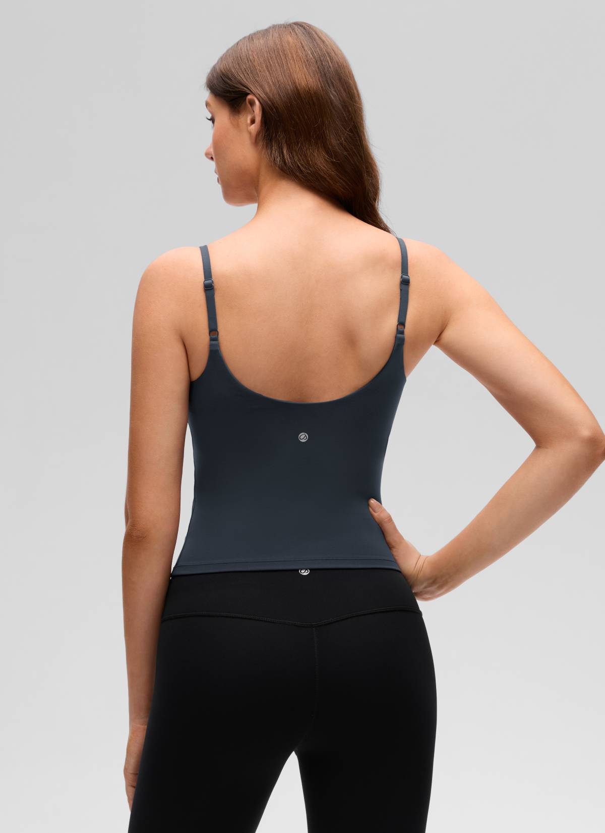 CRZ YOGA Pambabae Butterluxe Yoga U Likod na Baywang Haba Built-in na Bra Tank True Navy