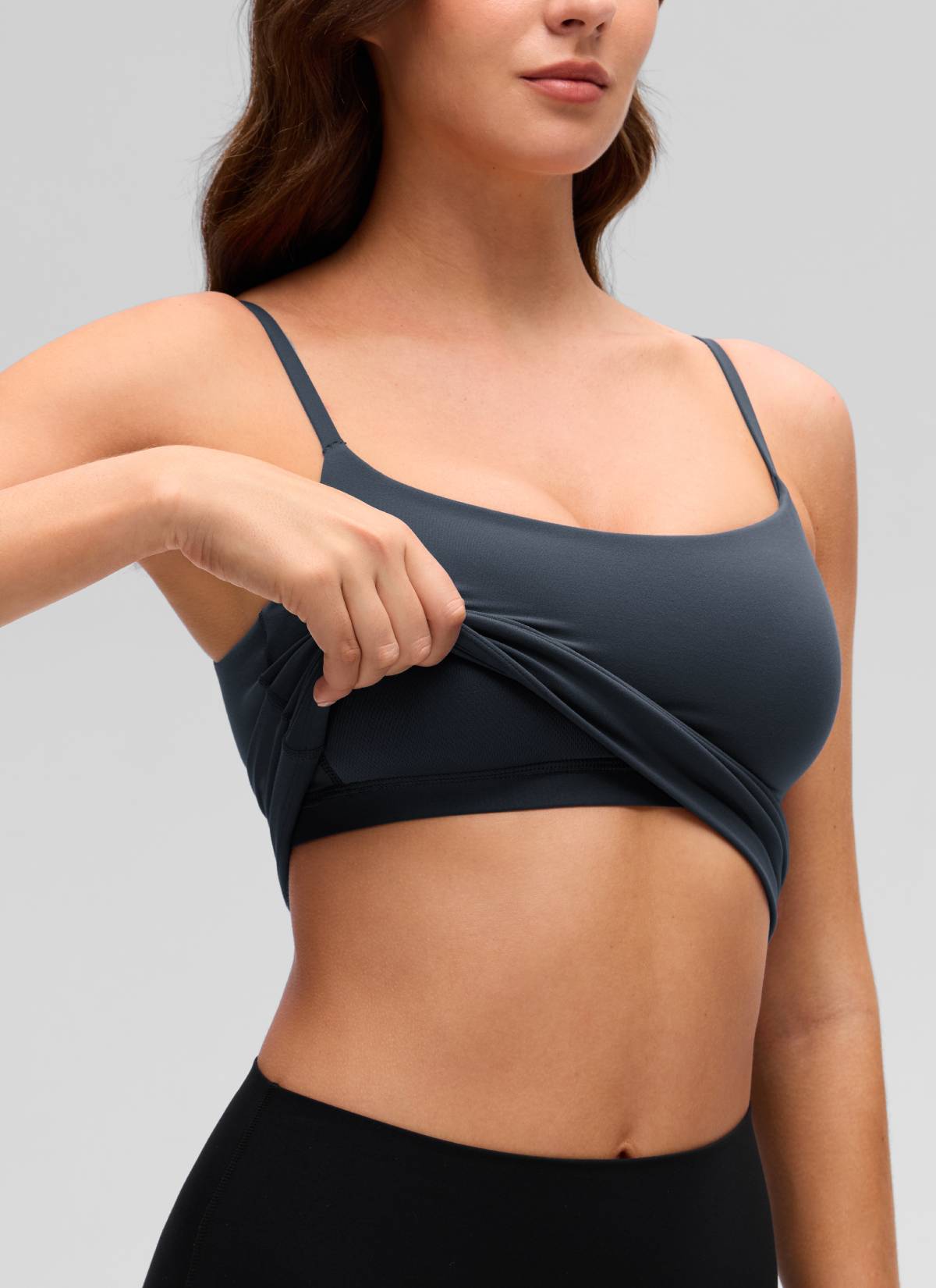 CRZ YOGA Pambabae Butterluxe Yoga U Likod na Baywang Haba Built-in na Bra Tank True Navy