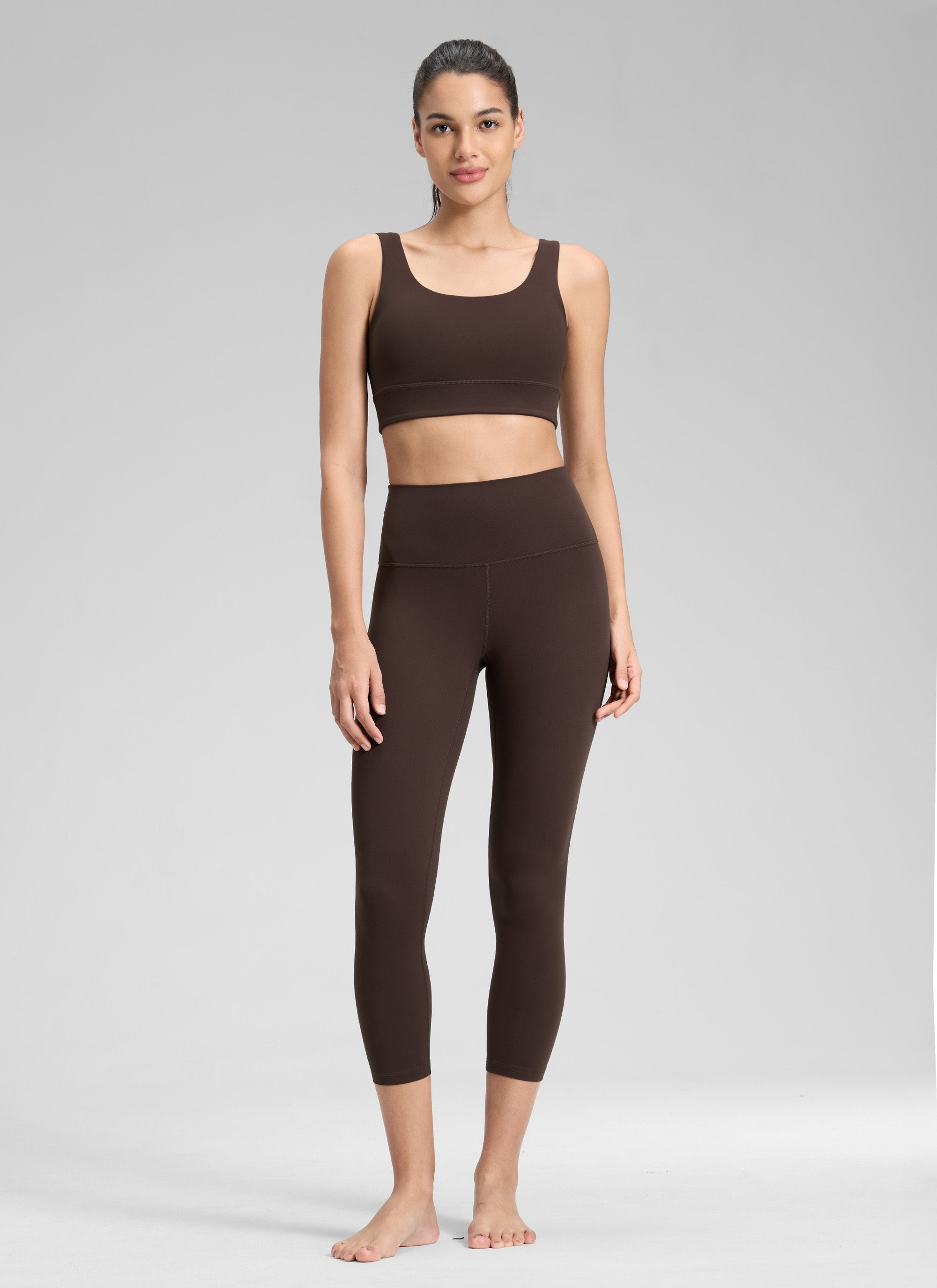 CRZ YOGA Mataas na Lugar ng Yoga Lounge para sa Kababaihan Butterluxe Yoga Leggings 23'' Hot Fudge Brown