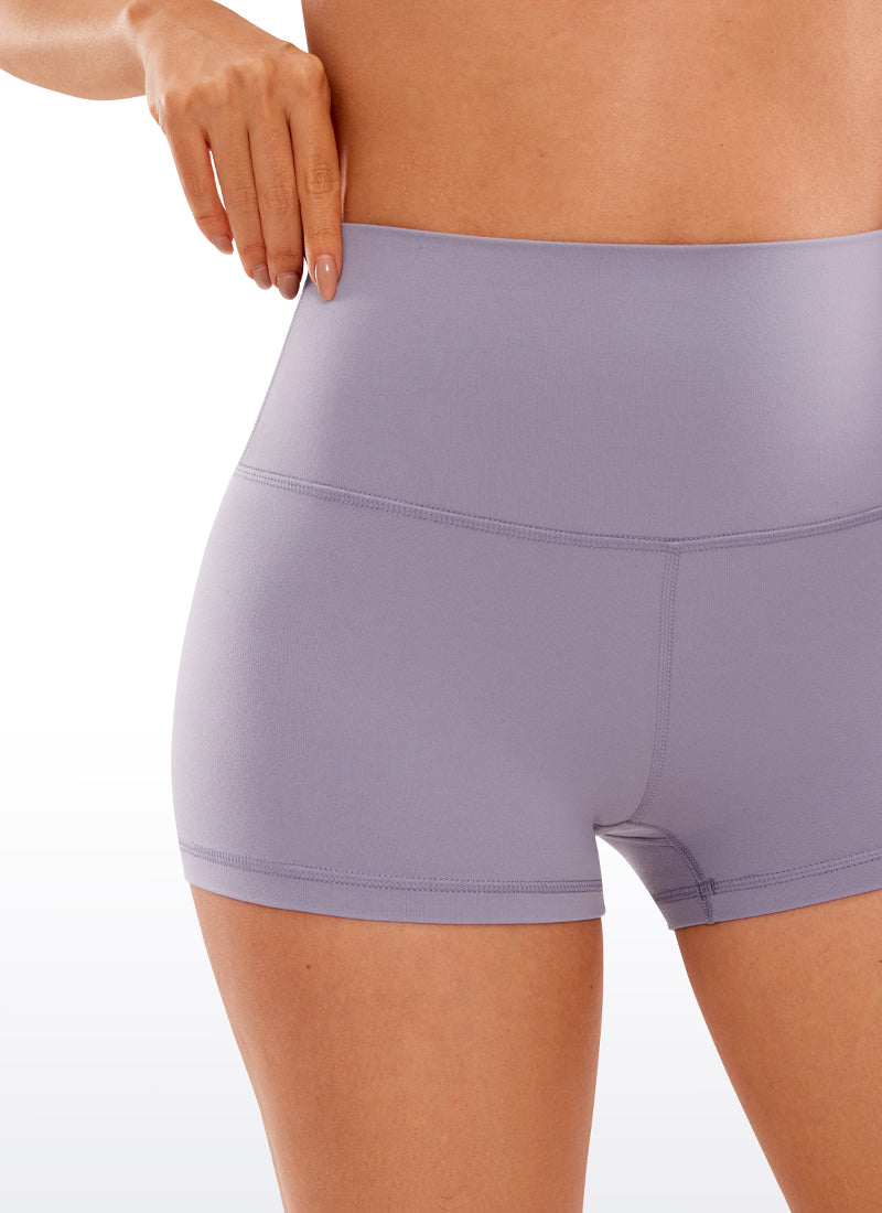 CRZ YOGA Pambabaeng Yoga Mataas na Puwet Butterluxe Biker Shorts 2.5'' Lavender Mist