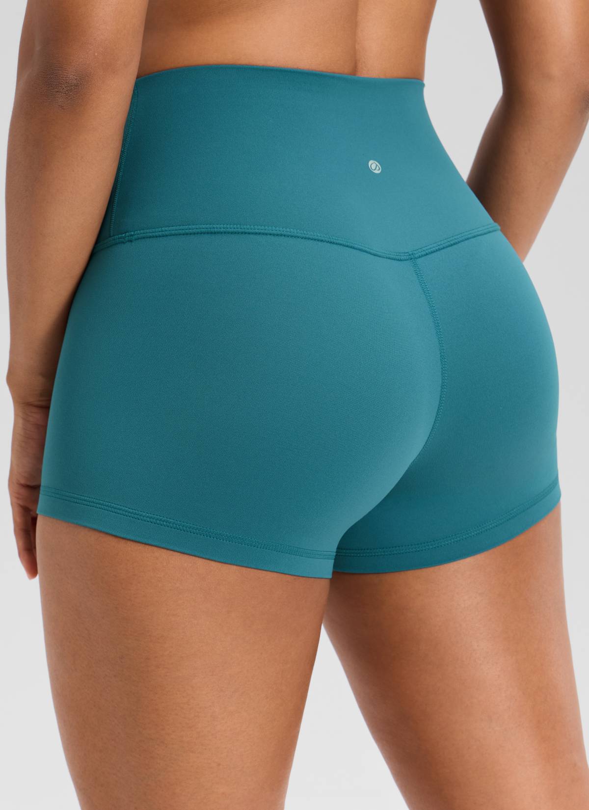CRZ YOGA Women's Yoga High Rise Booty Butterluxe Biker Shorts 2.5'' Green Jade