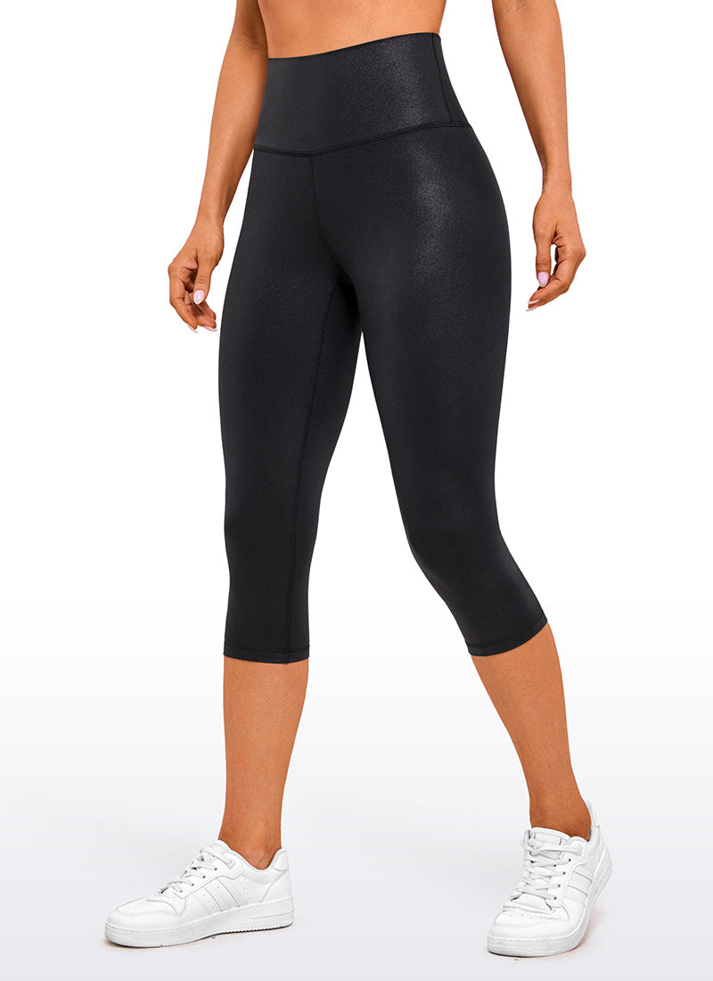 CRZ YOGA Mataas na Lugar ng Yoga Lounge para sa Kababaihan Butterluxe Yoga Leggings 19'' Itim Klasikong Katad