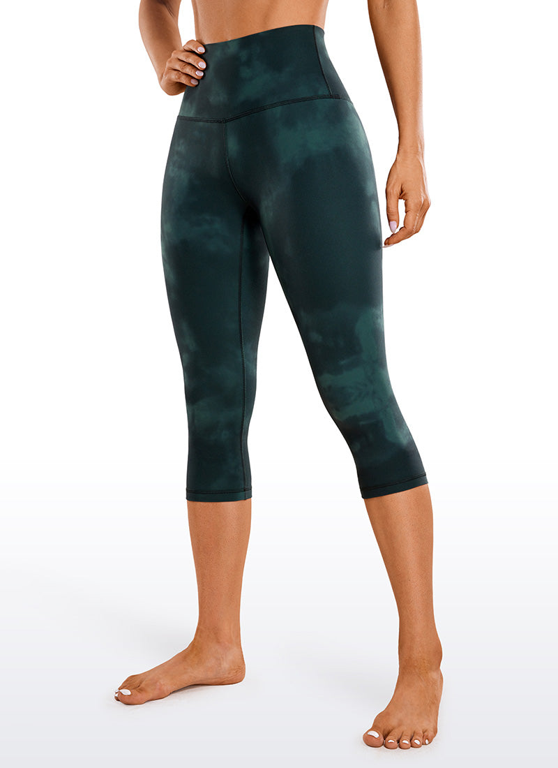 CRZ YOGA Mataas na Lugar ng Yoga Lounge para sa Kababaihan Butterluxe Yoga Leggings 19'' Emerald Green Tie-Dye Flowers