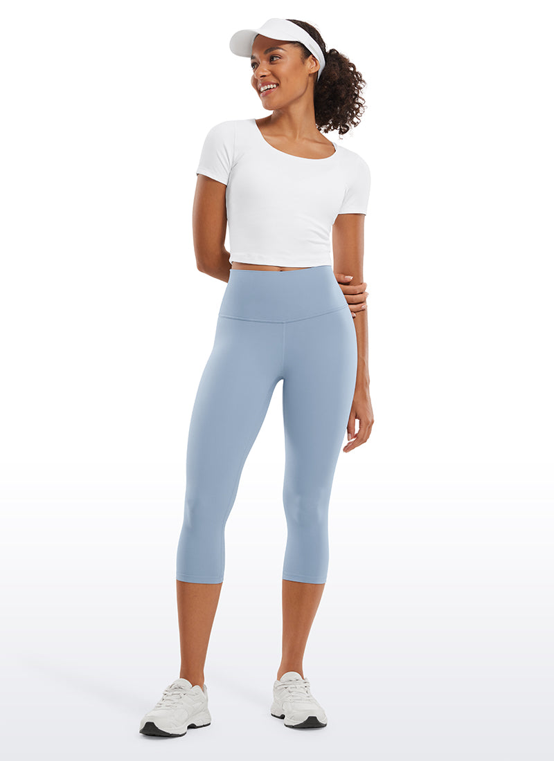 CRZ YOGA Mataas na Lugar ng Yoga Lounge para sa Kababaihan Butterluxe Yoga Leggings 19'' Cambric Blue