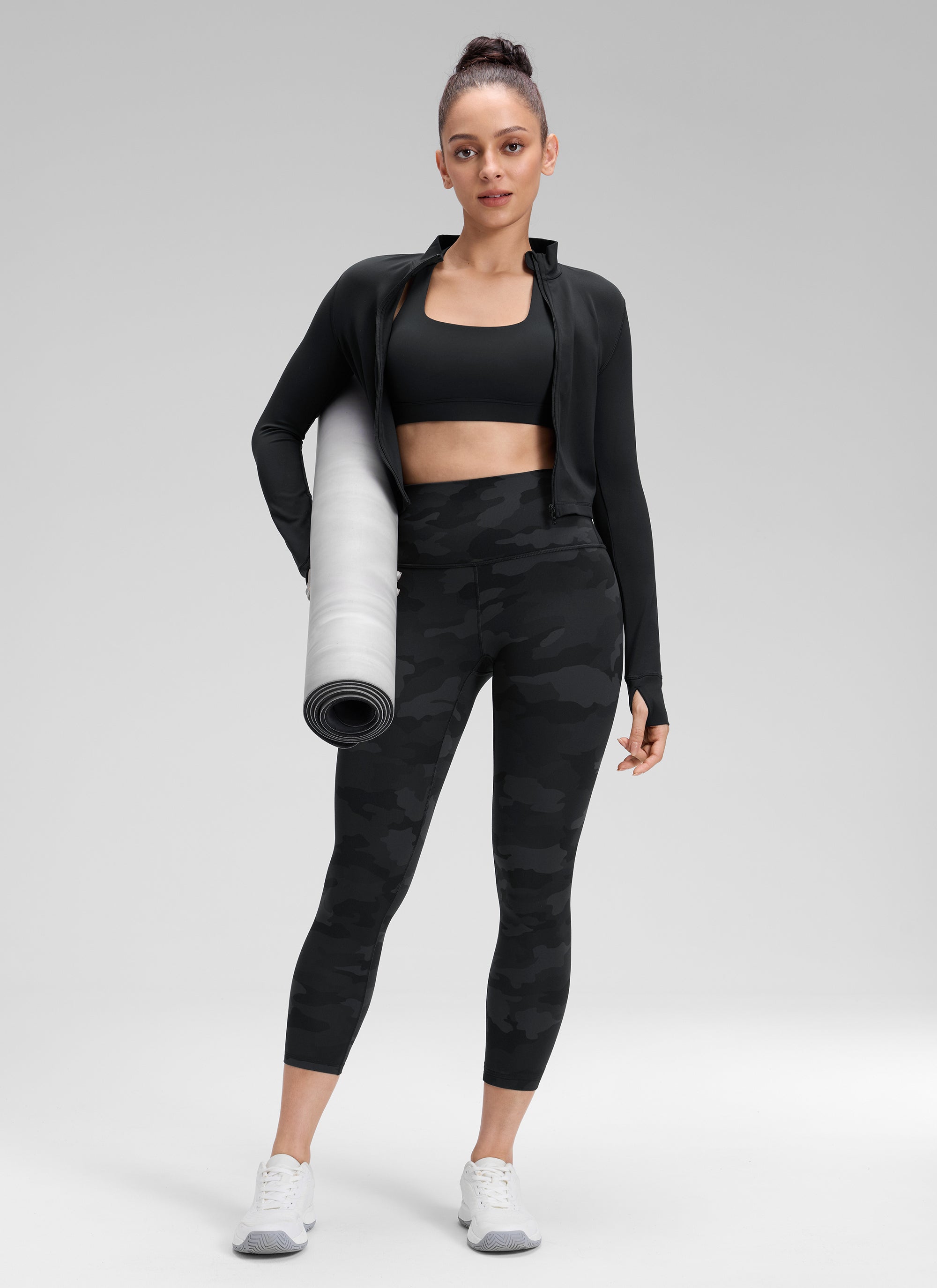 CRZ YOGA Mataas na Lugar ng Yoga Lounge para sa Kababaihan Butterluxe Yoga Leggings 23'' Madilim na Abong Camouflage 2