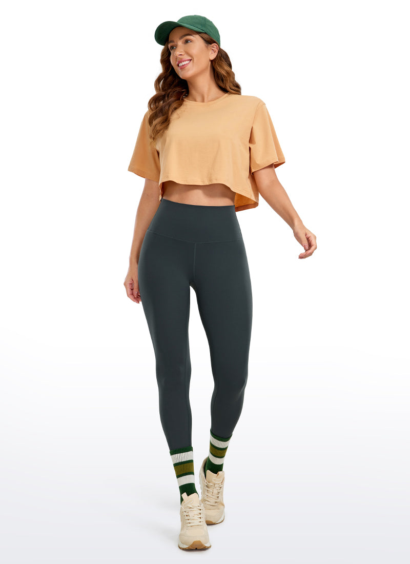 CRZ YOGA Mataas na Lugar ng Yoga para sa Kababaihan Butterluxe Leggings sa Bukong-bukong 26.5'' Madilim na Berde