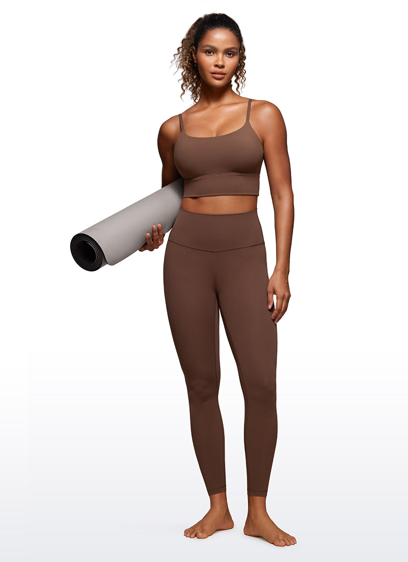CRZ YOGA Mataas na Lugar ng Yoga para sa Kababaihan Butterluxe Leggings sa Bukong-bukong 26.5'' Kape Kayumanggi