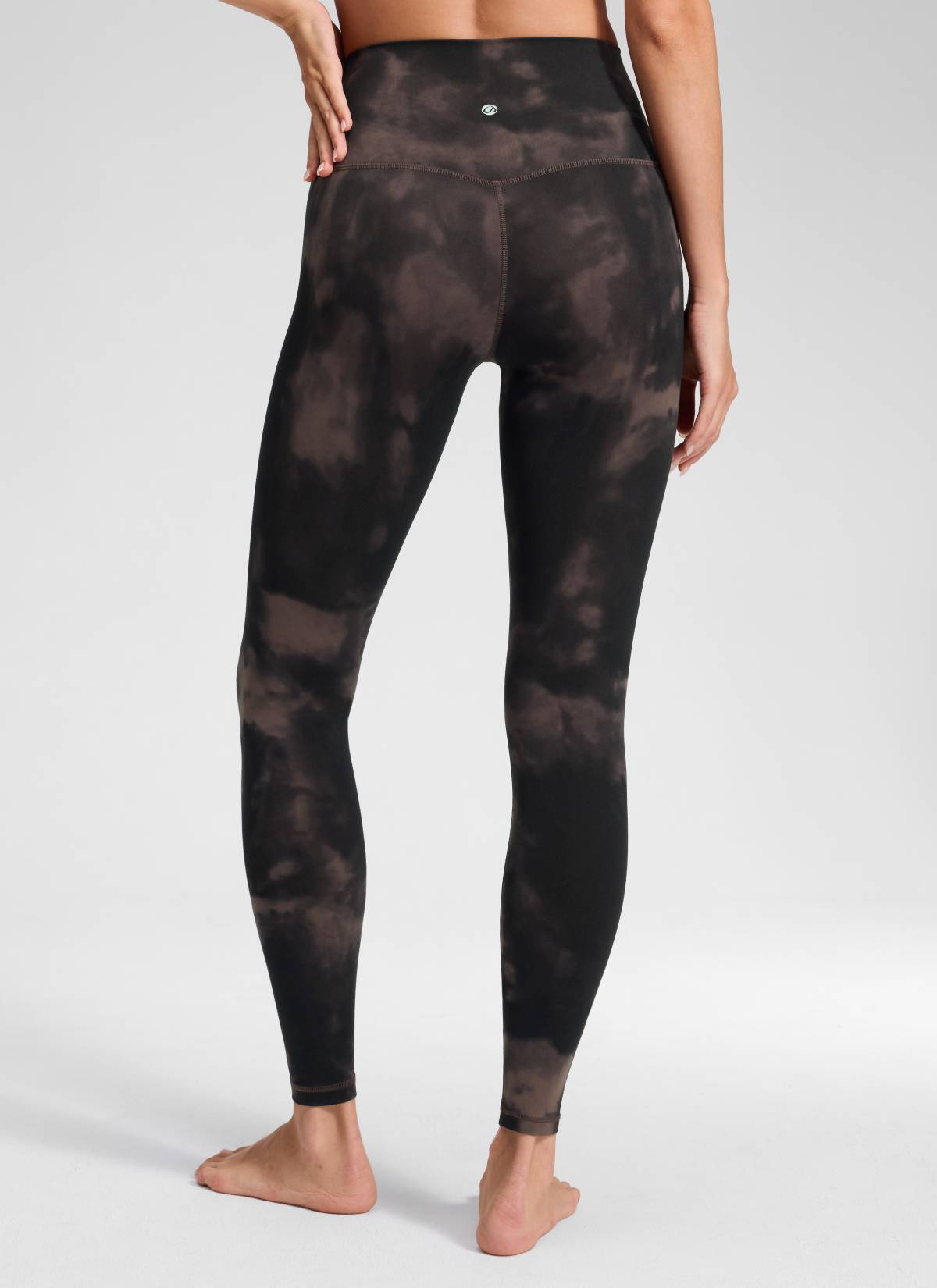 CRZ YOGA Mataas na Lugar ng Yoga Lounge para sa Kababaihan Butterluxe Yoga Leggings 28'' Taupe Tie Dye Flowers