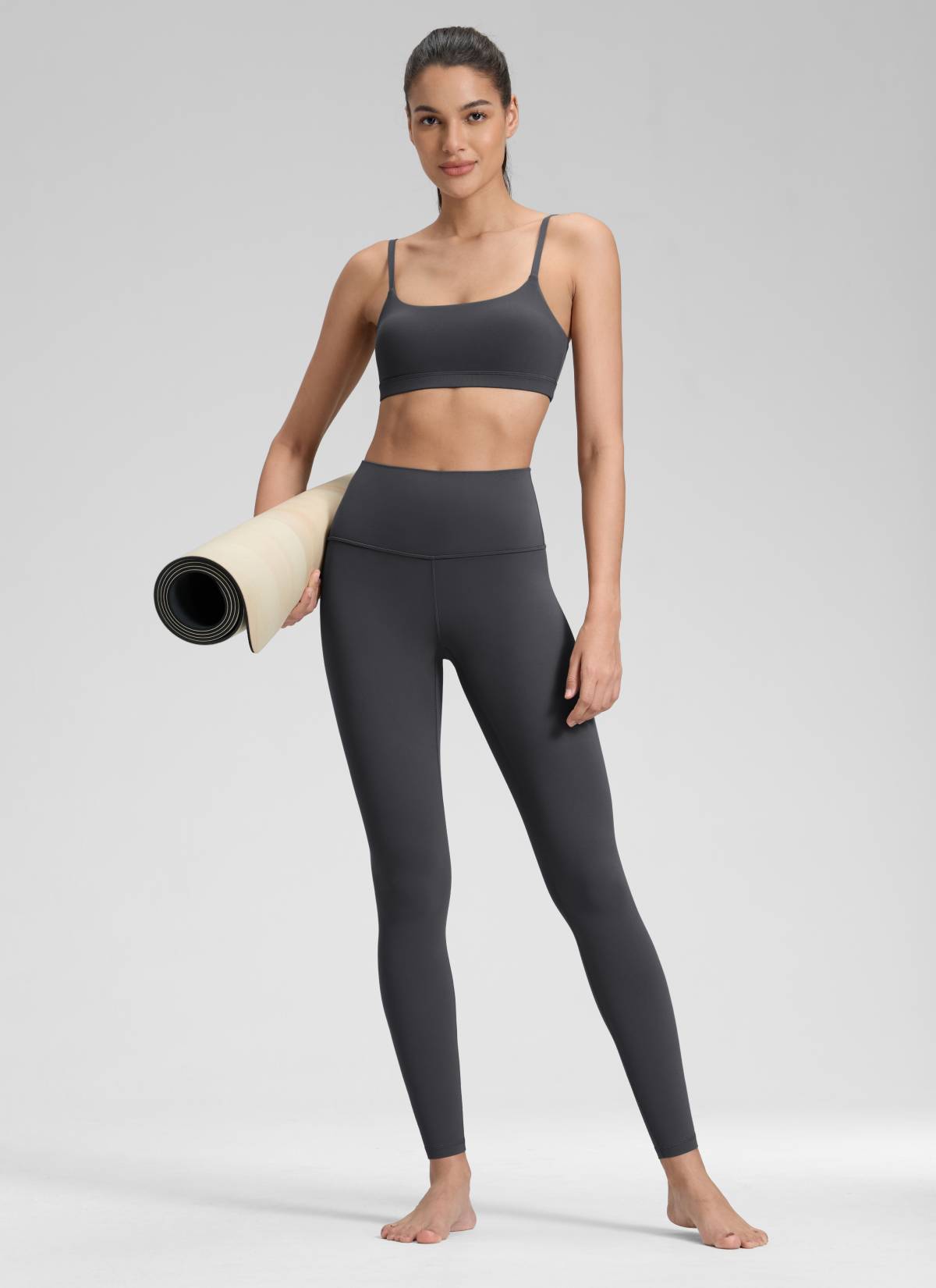 CRZ YOGA Mataas na Lugar ng Yoga Lounge para sa Kababaihan Butterluxe Yoga Leggings 28'' Mahiwagang Kulay Abo