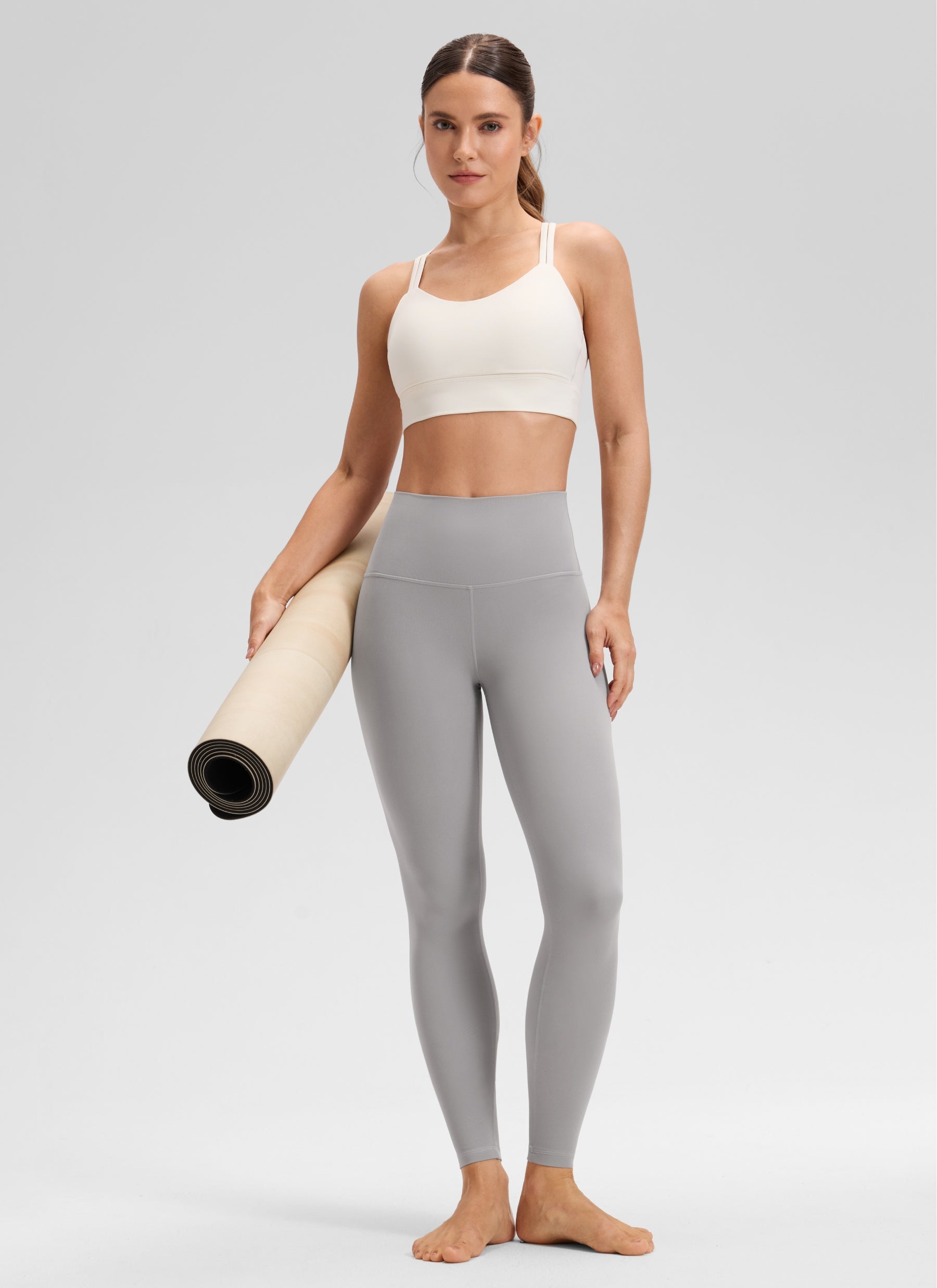 CRZ YOGA Mataas na Lugar ng Yoga Lounge para sa Kababaihan Butterluxe Yoga Leggings 28'' Gull Gray
