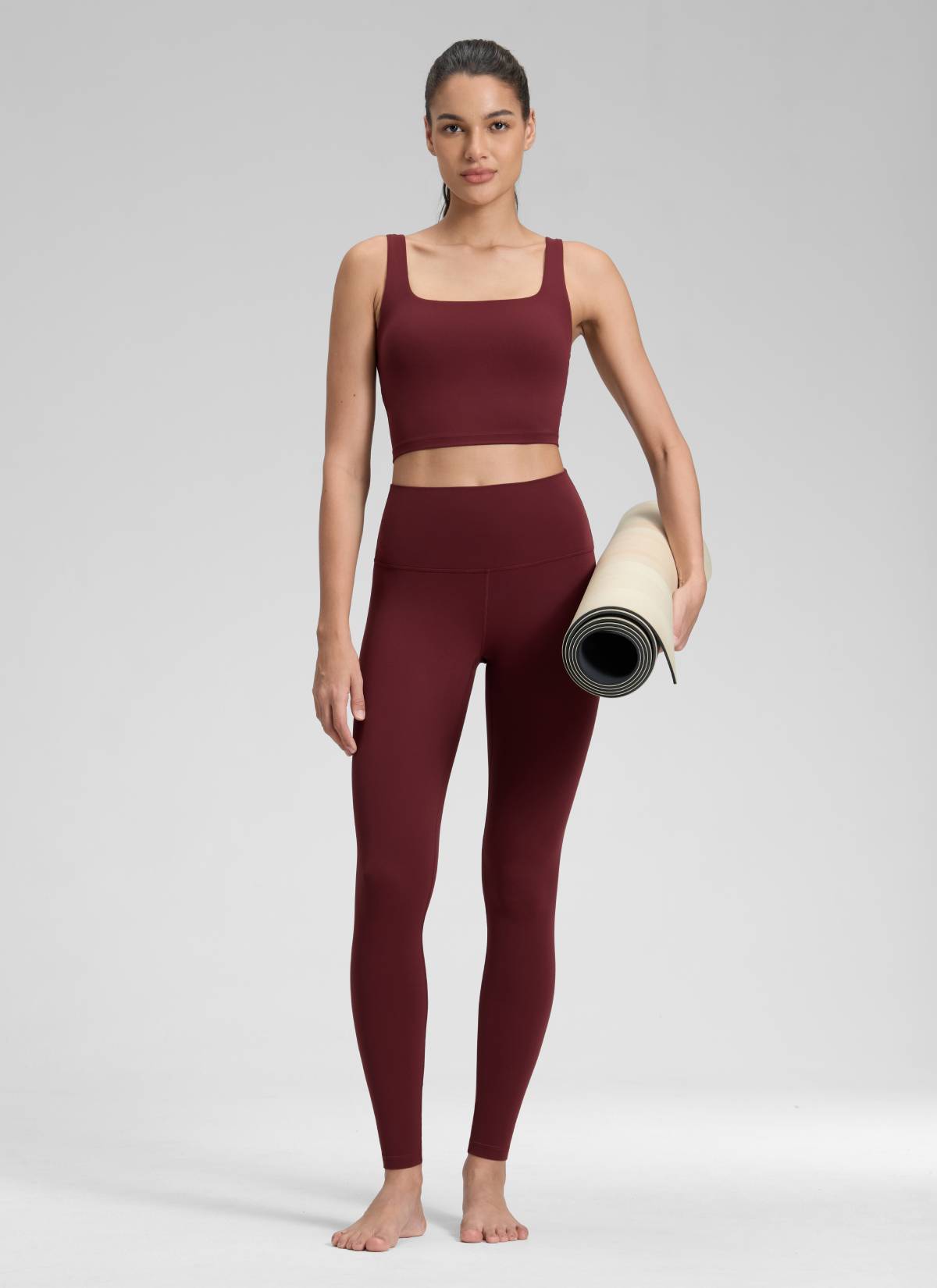CRZ YOGA Mataas na Lugar ng Yoga Lounge para sa Kababaihan Butterluxe Yoga Leggings 28'' Pulang Merlot