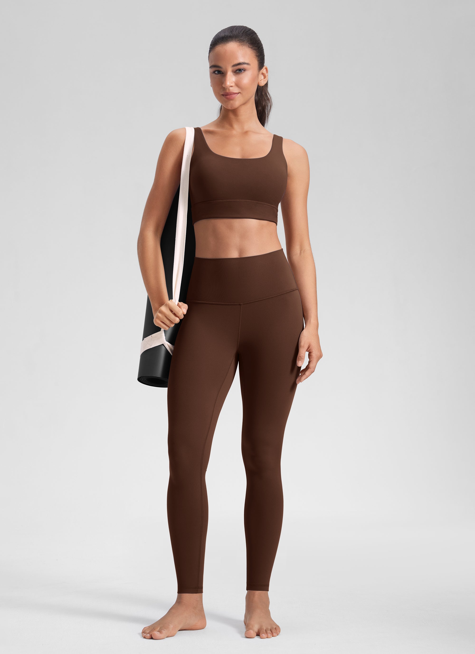 CRZ YOGA Mataas na Lugar ng Yoga Lounge para sa Kababaihan Butterluxe Yoga Leggings 28'' Lava Brown