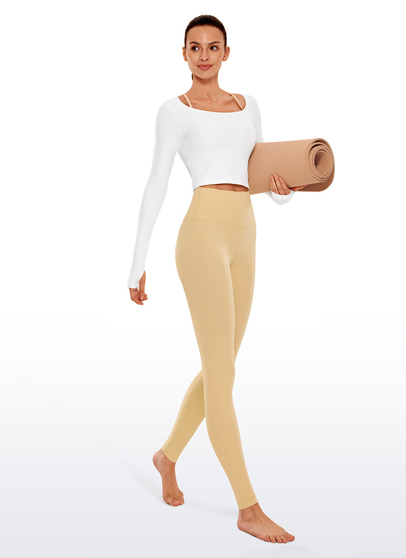 CRZ YOGA Mataas na Lugar ng Yoga Lounge para sa Kababaihan Butterluxe Yoga Leggings 30'' Tan Milkshake