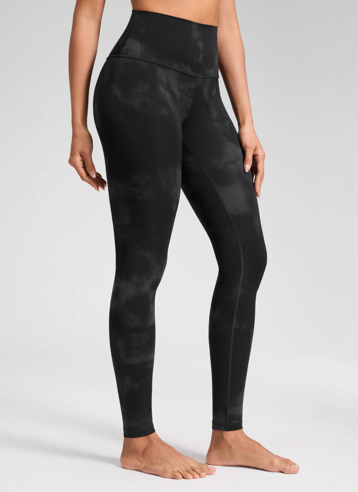 CRZ YOGA Mataas na Lugar ng Yoga Lounge para sa Kababaihan Butterluxe Yoga Leggings 30'' Itim na Tie Dye na Bulaklak