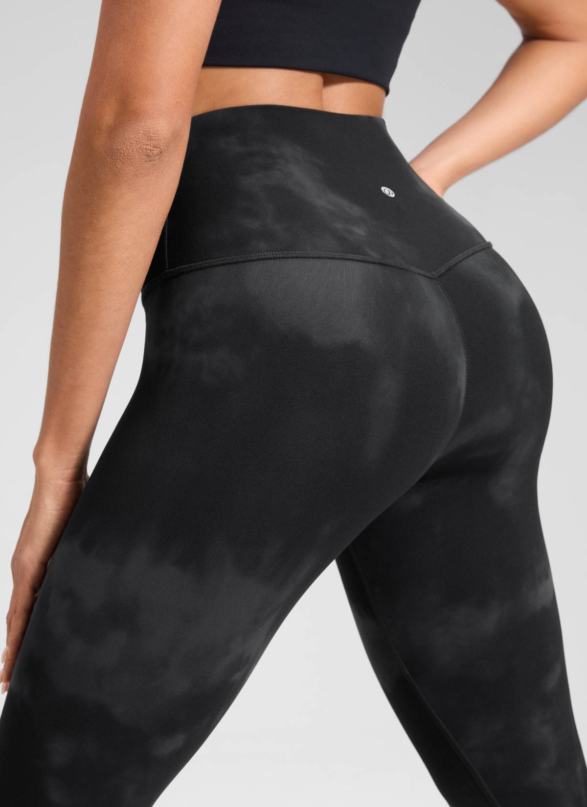 CRZ YOGA Mataas na Lugar ng Yoga Lounge para sa Kababaihan Butterluxe Yoga Leggings 30'' Itim na Tie Dye na Bulaklak