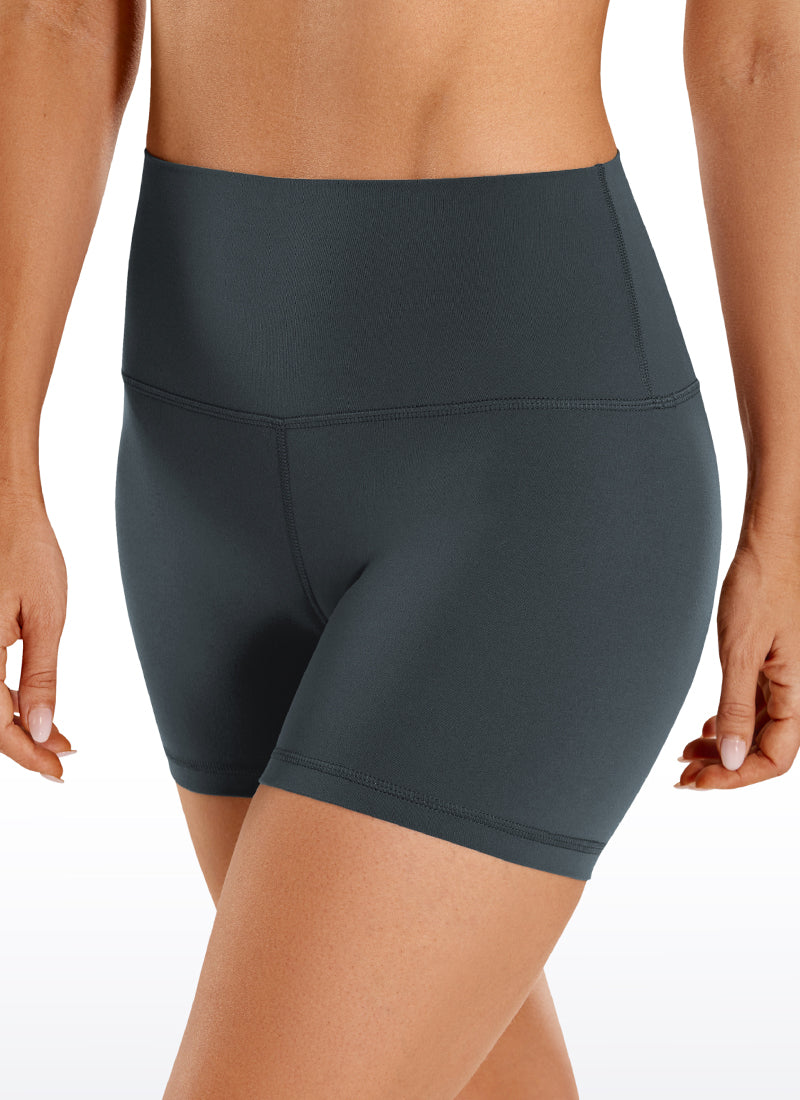 CRZ YOGA Pambabaeng Yoga High Rise Biker Shorts Butterluxe Shorts na 4'' Madilim na Berde