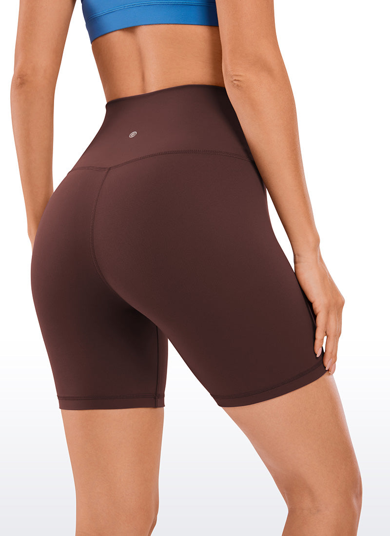 CRZ YOGA Pambabaeng Yoga High Rise Biker Shorts Butterluxe Shorts na 6'' Taupe