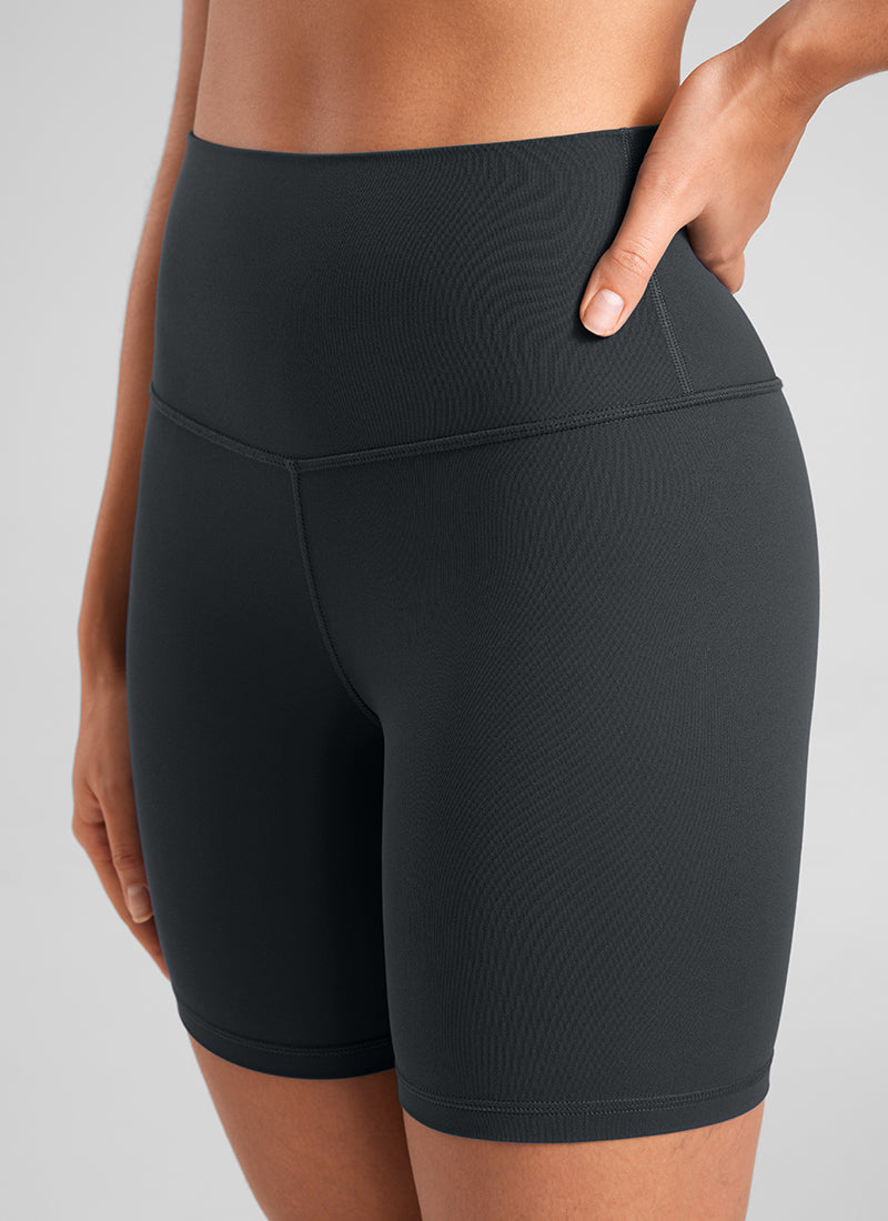 CRZ YOGA Pambabaeng Yoga High Rise Biker Shorts Butterluxe Shorts na 6'' Melanite
