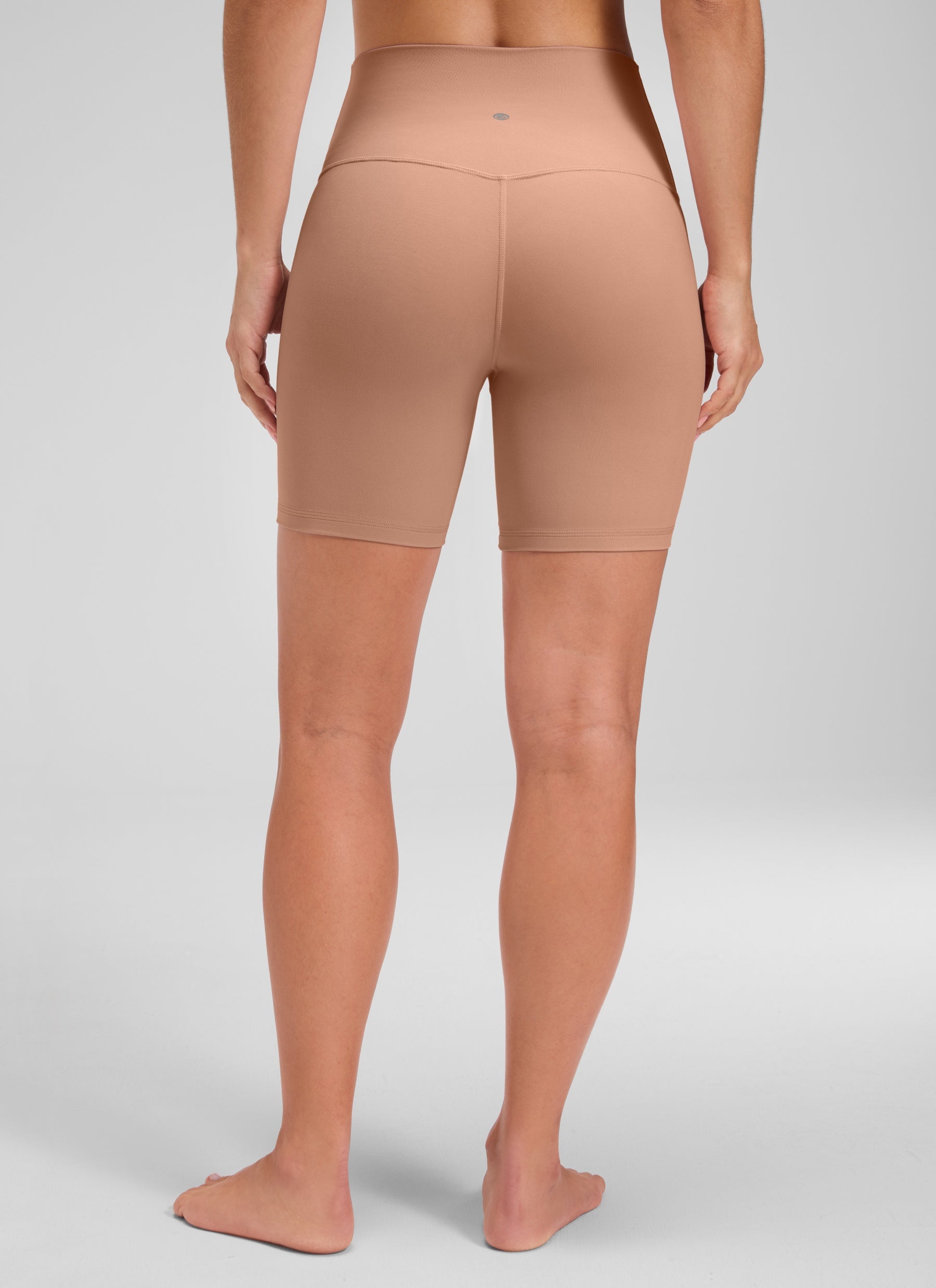 CRZ YOGA Women's Yoga High Rise Biker Shorts Butterluxe Shorts 6'' Mocha Mousse