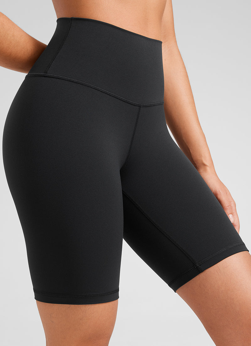 CRZ YOGA Mataas na Lugar ng Yoga para sa Kababaihan Butterluxe Mahabang Biker Shorts 8'' Itim
