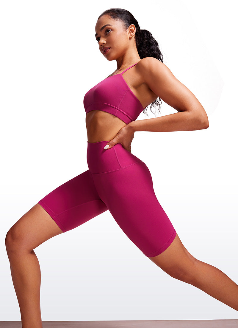 CRZ YOGA Mataas na Lugar ng Yoga para sa Kababaihan Butterluxe Mahabang Biker Shorts 8'' Magenta Purple