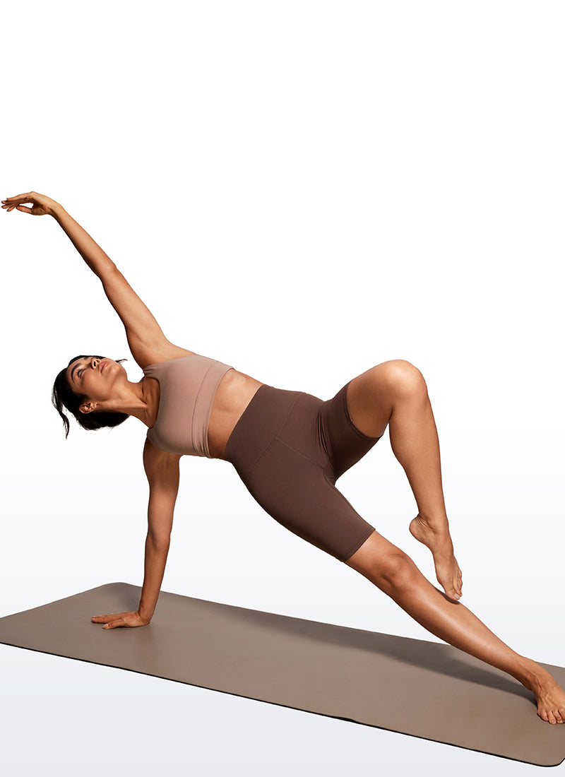 CRZ YOGA Mataas na Lugar ng Yoga para sa Kababaihan Butterluxe Mahabang Biker Shorts 8'' Kape Kayumanggi