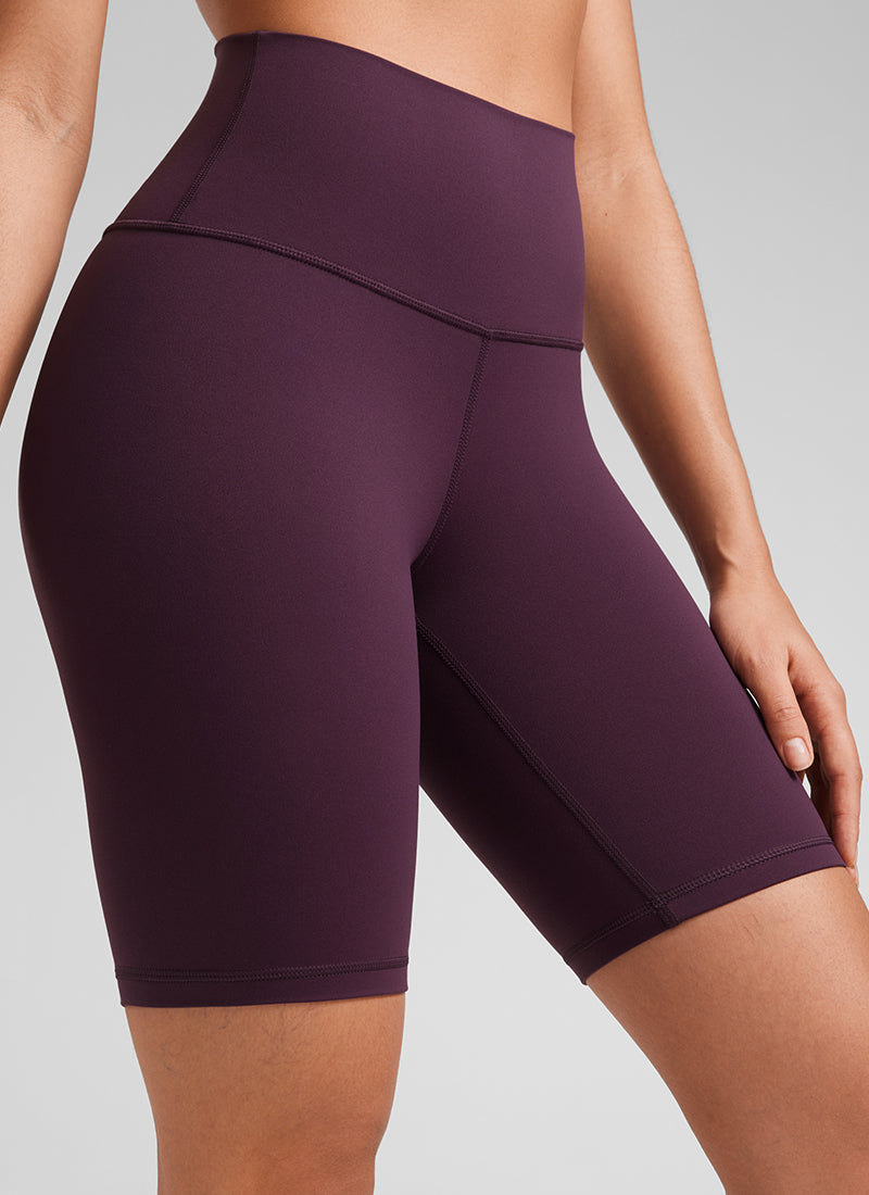 CRZ YOGA Mataas na Lugar ng Yoga para sa Kababaihan Butterluxe Mahabang Biker Shorts 8'' Malalim na Lila