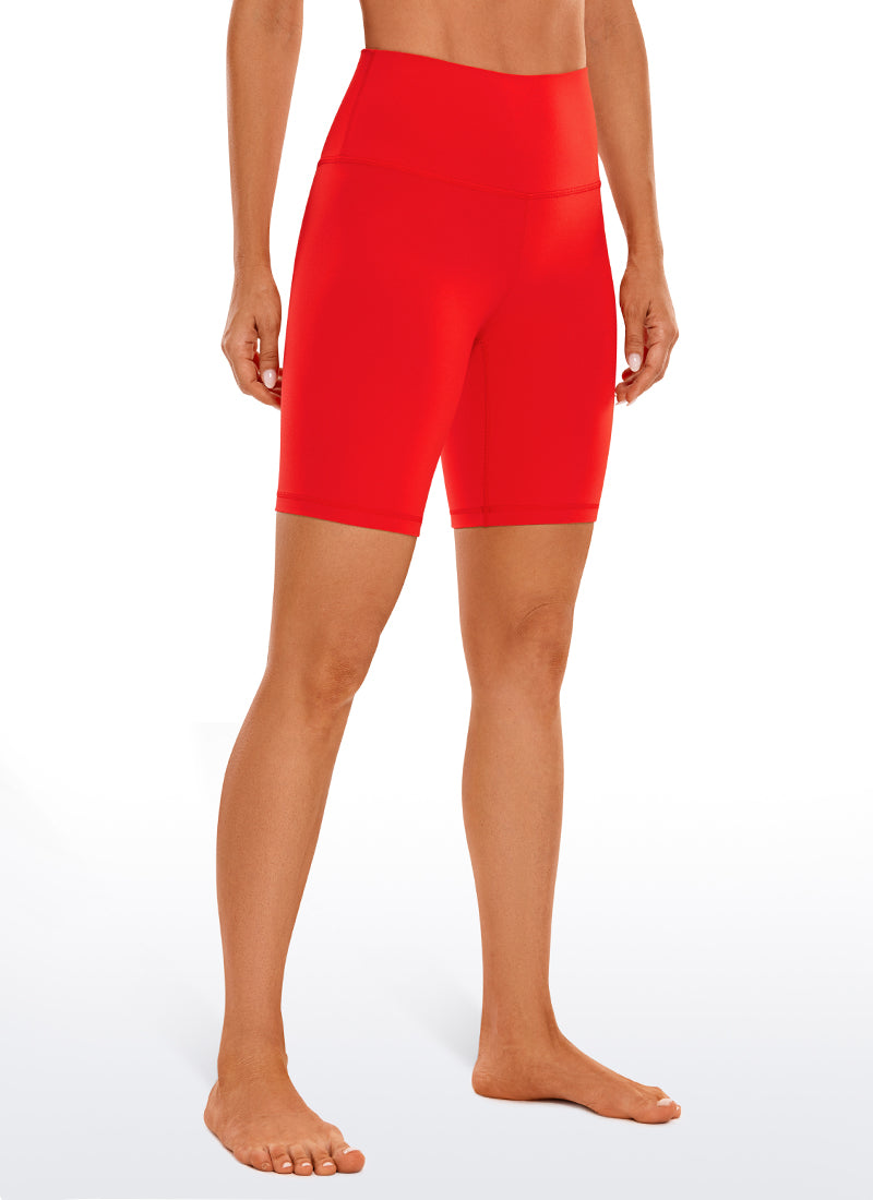 CRZ YOGA Mataas na Lugar ng Yoga para sa Kababaihan Butterluxe Mahabang Biker Shorts 8'' Madilim na Pula