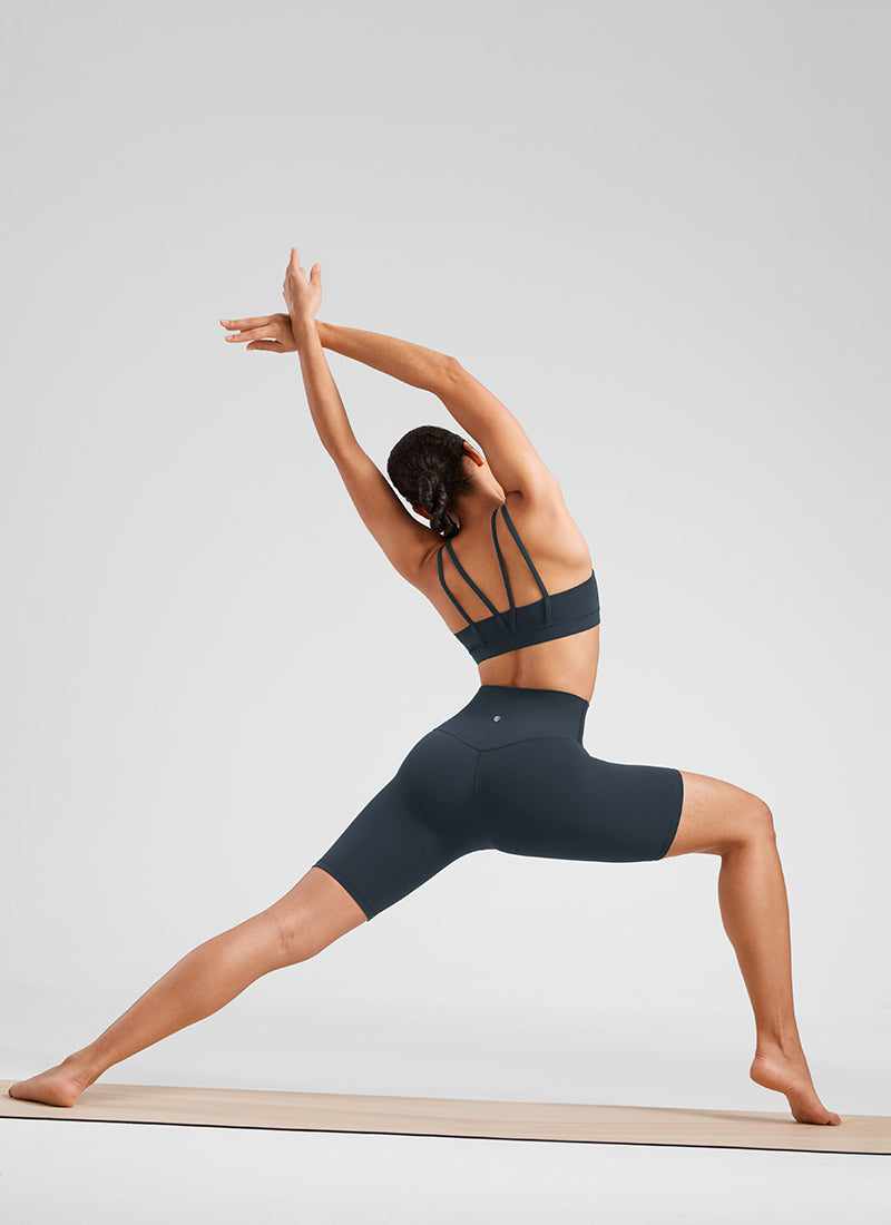 CRZ YOGA Mataas na Lugar ng Yoga para sa Kababaihan Butterluxe Mahabang Biker Shorts 8'' True Navy