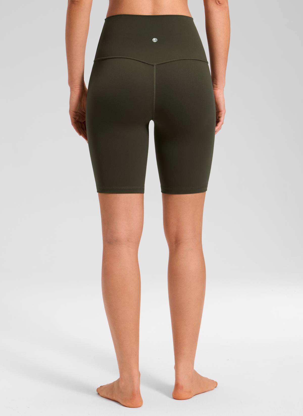 CRZ YOGA Mataas na Lugar ng Yoga para sa Kababaihan Butterluxe Mahabang Biker Shorts 8'' Olive Green