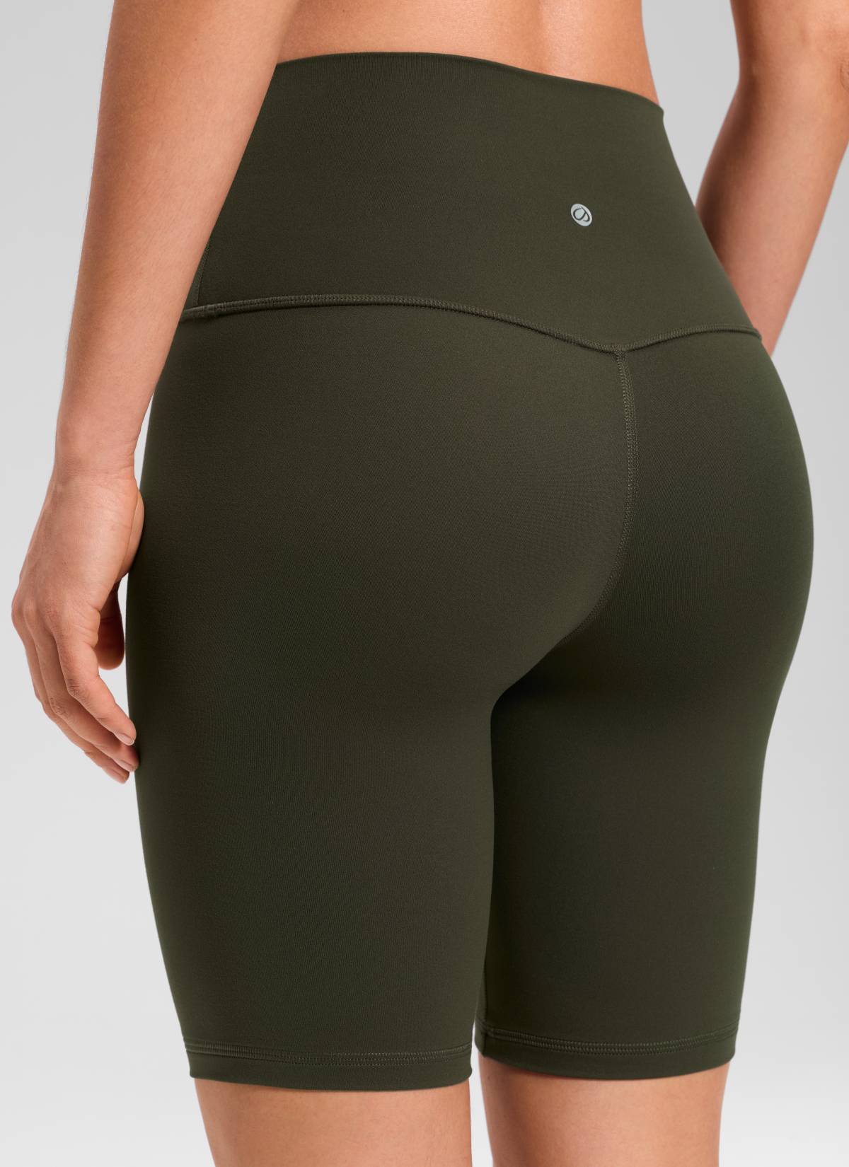 CRZ YOGA Mataas na Lugar ng Yoga para sa Kababaihan Butterluxe Mahabang Biker Shorts 8'' Olive Green