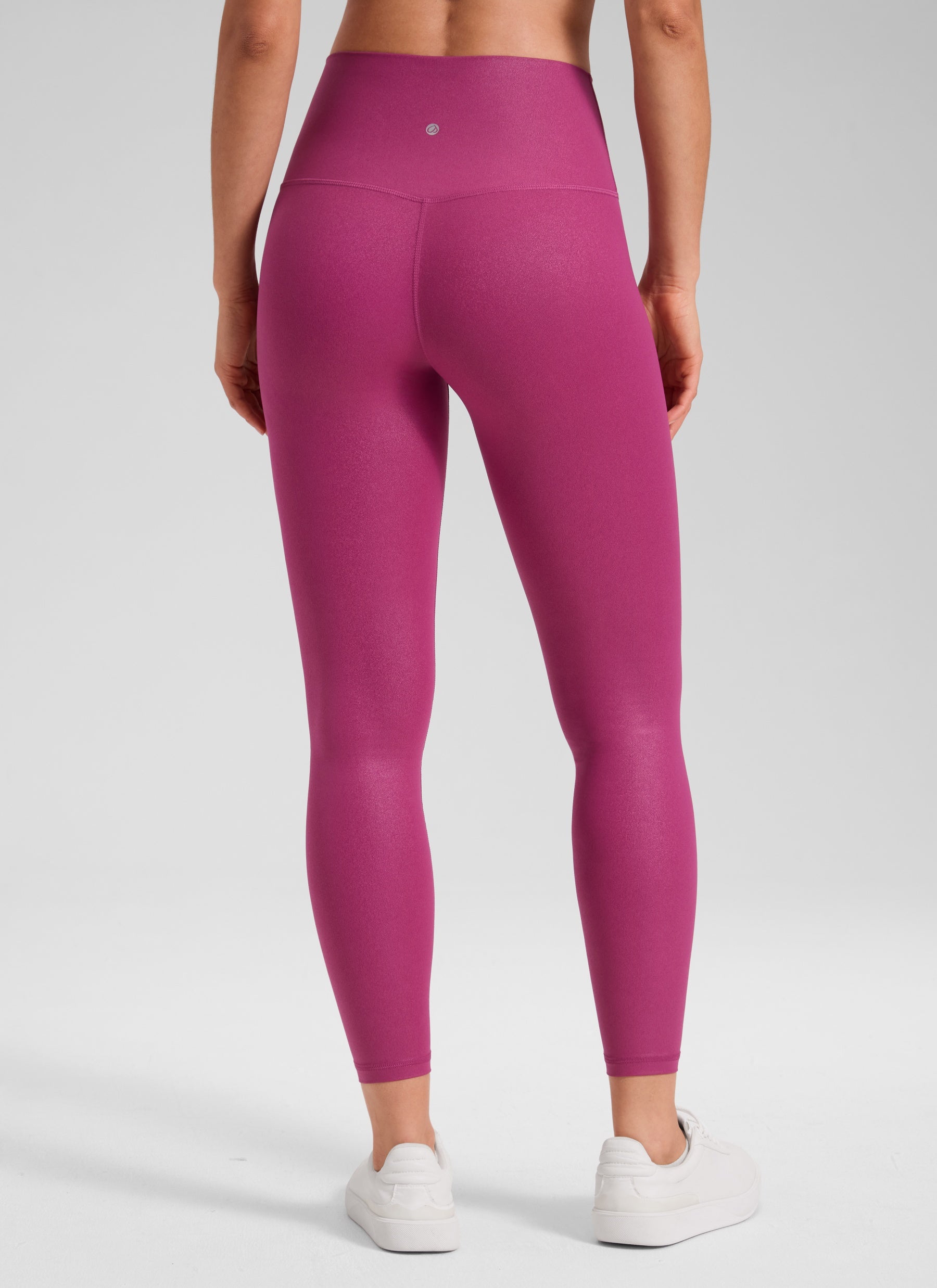 CRZ YOGA Babae Butterluxe Matte na Pekeng Leather na Leggings na 25'' Magenta Purple na Klasikong Disenyo
