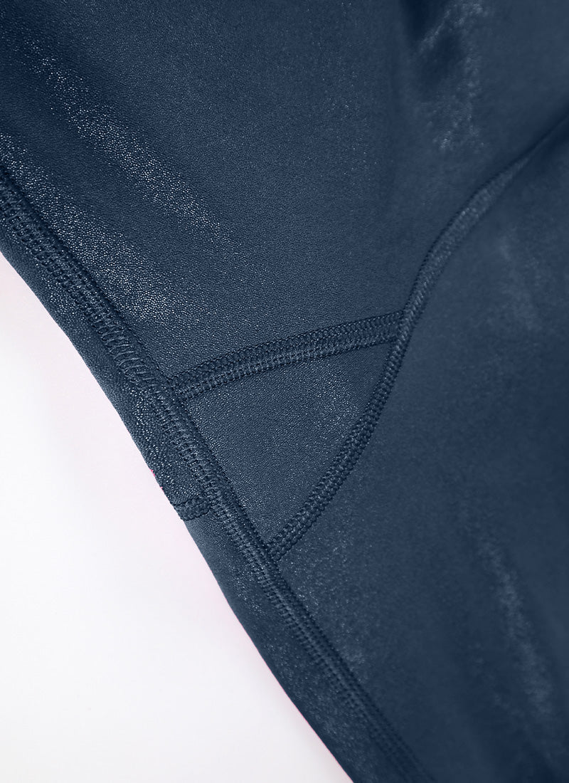 CRZ YOGA Babae Butterluxe Matte na Pekeng Leather na Leggings na 25'' French Navy Klasikong Disenyo