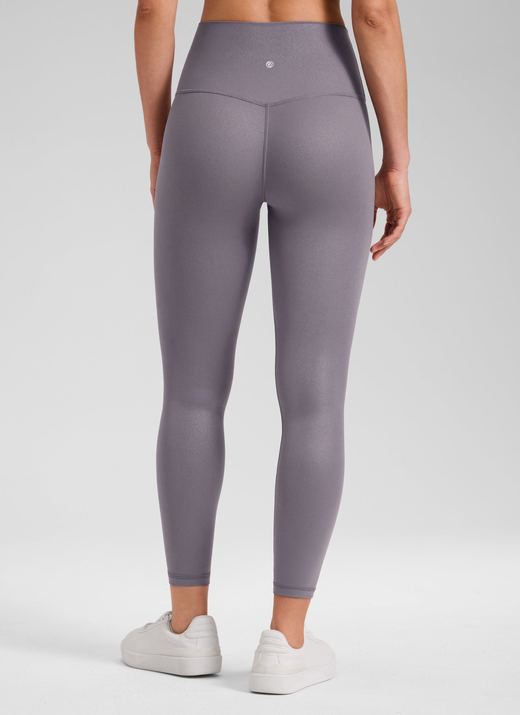 CRZ YOGA Babae Butterluxe Matte na Pekeng Leather na Leggings na 25'' Tornado Grey na Klasikong Disenyo