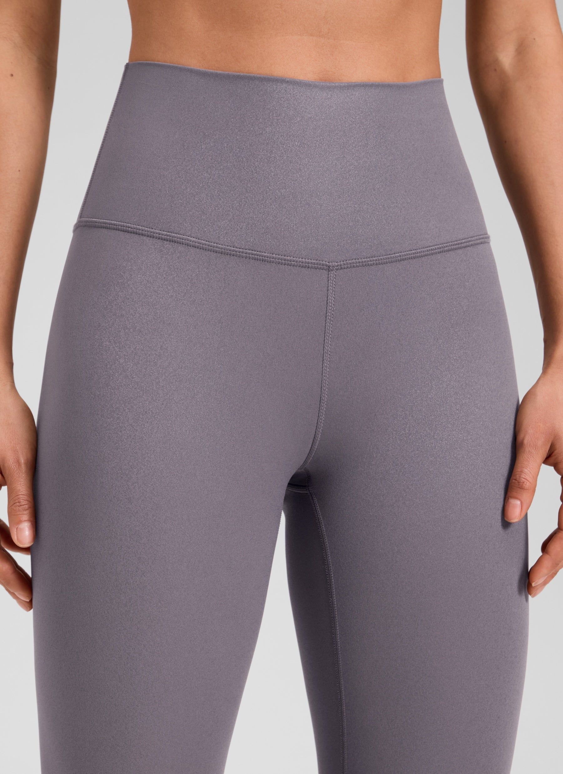 CRZ YOGA Babae Butterluxe Matte na Pekeng Leather na Leggings na 25'' Tornado Grey na Klasikong Disenyo
