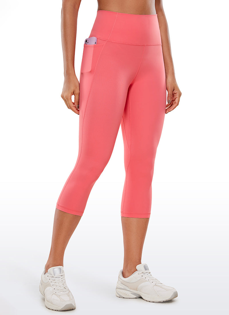 CRZ YOGA Pambabae Butterluxe Capri Leggings na may Mataas na Baywang na may Bulsa at 19'' Raspberry Sorbet