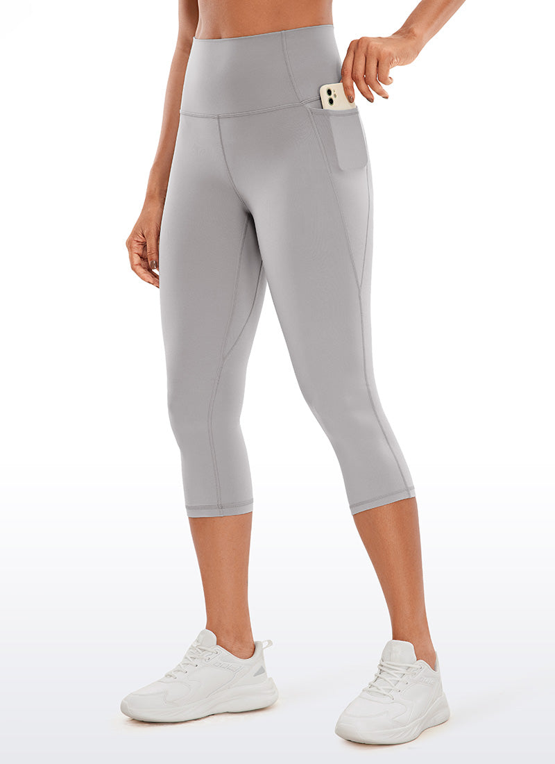 CRZ YOGA Pambabae Butterluxe Mga Capri Leggings na may Mataas na Baywang na may Bulsa, 19'' Gull Gray