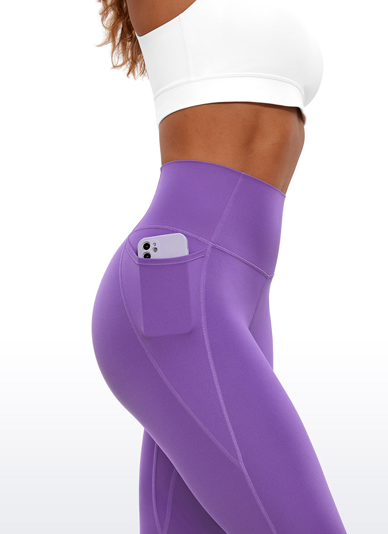 CRZ YOGA Pambabae Butterluxe Mga Capri Leggings na may Mataas na Baywang na may Bulsa, 23'' Royal Lilac