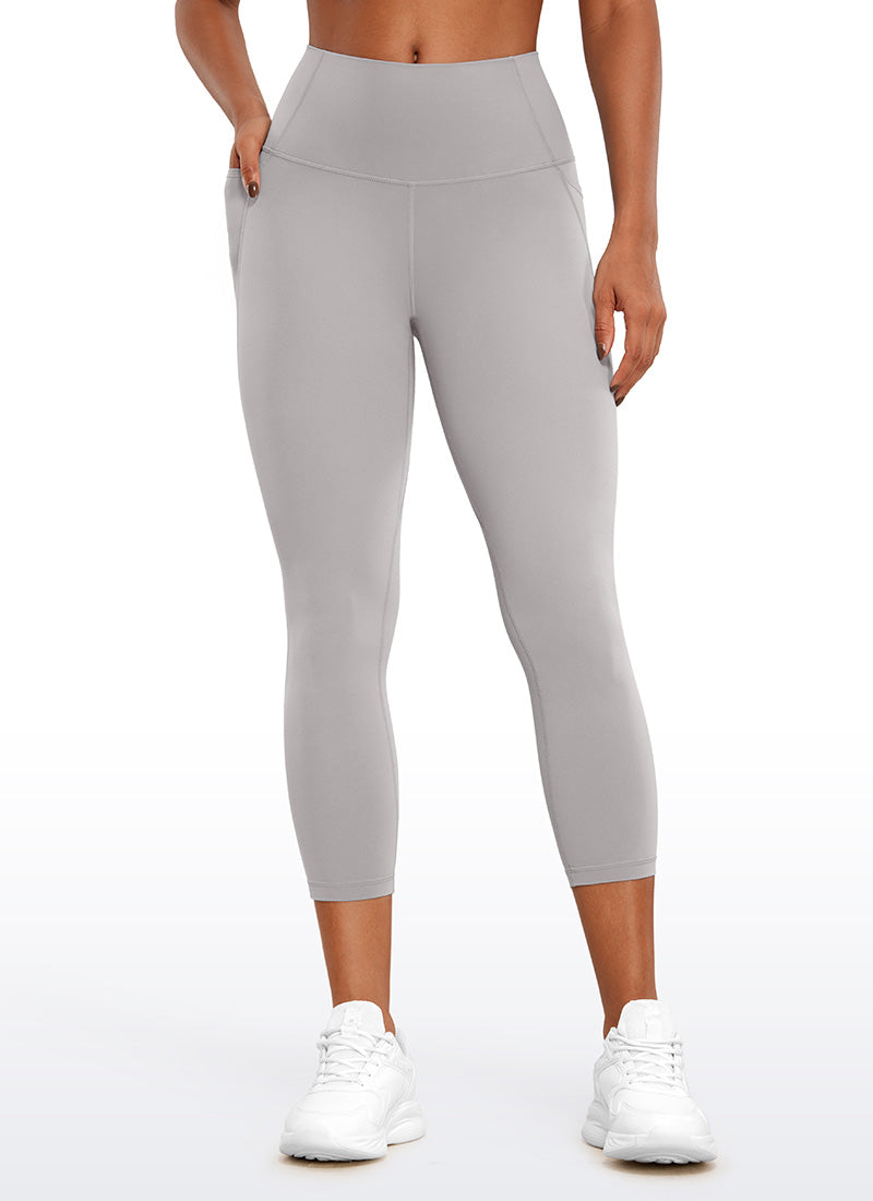 CRZ YOGA Pambabae Butterluxe Mga Capri Leggings na may Mataas na Baywang na may Bulsa, 23'' Gull Gray