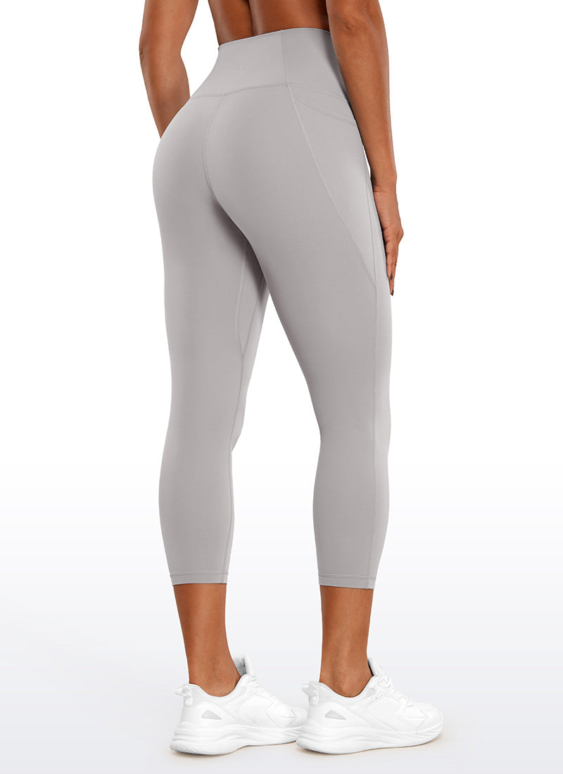 CRZ YOGA Pambabae Butterluxe Mga Capri Leggings na may Mataas na Baywang na may Bulsa, 23'' Gull Gray