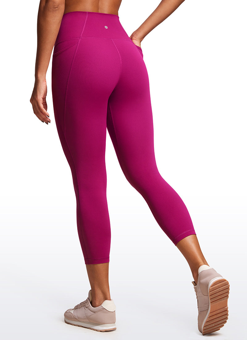 CRZ YOGA Pambabae Butterluxe Mga Capri Leggings na may Mataas na Baywang na may Bulsa, 23'' Magenta Purple