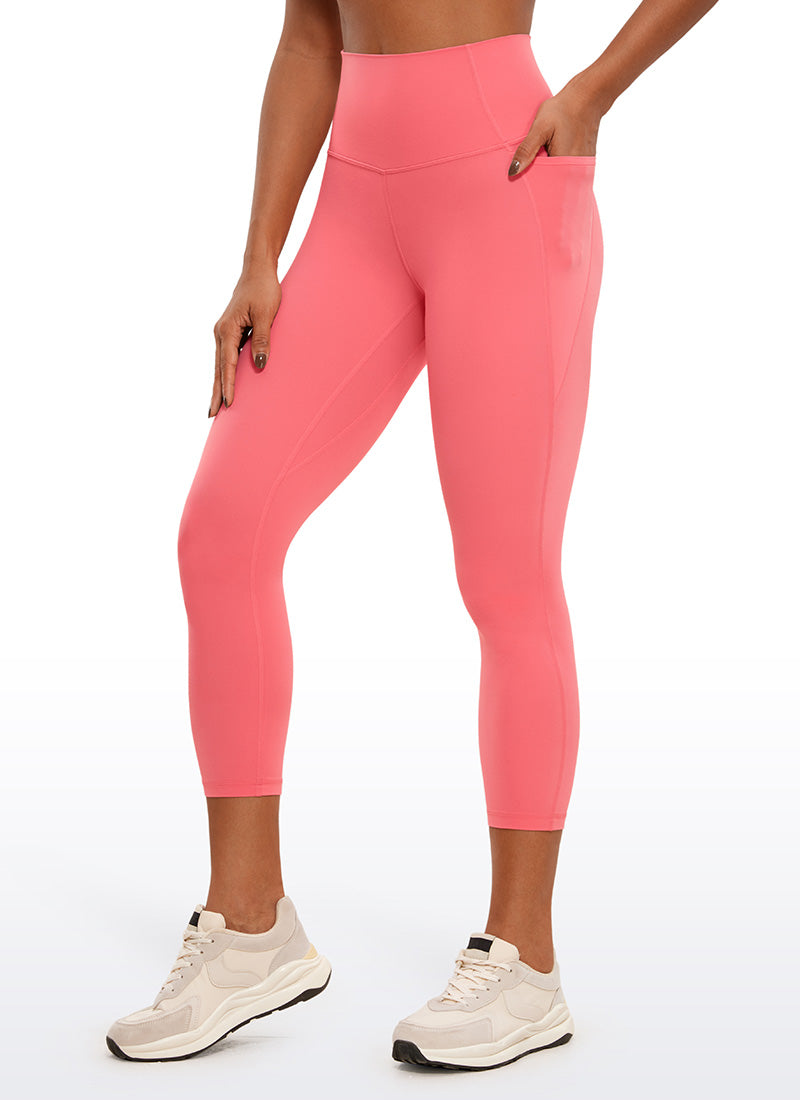 CRZ YOGA Pambabae Butterluxe Capri Leggings na may Mataas na Baywang na may Bulsa at 23'' Raspberry Sorbet